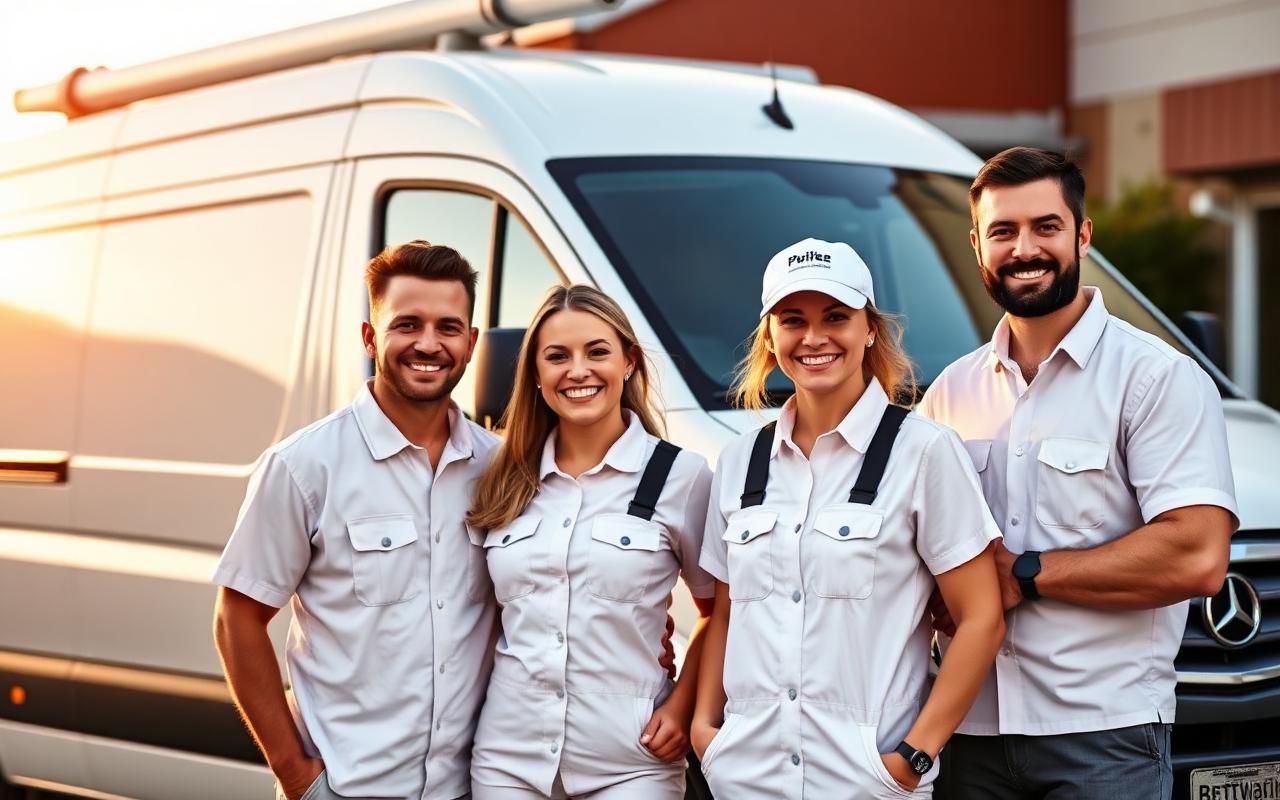 The B&G Painting crew in front of their work van